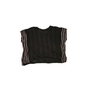 Sanctuary Small Black and Gray Knit Sleeveless Partial Striped Shirt